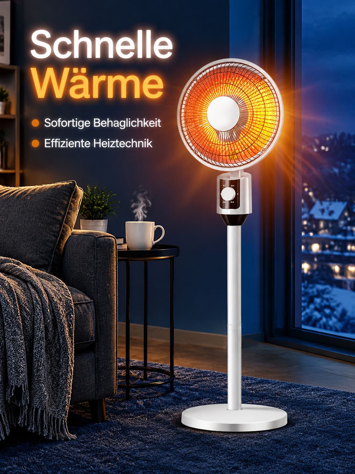Energieeffiziente Heizung mit breitem Winkel und schneller Wärmeabgabe