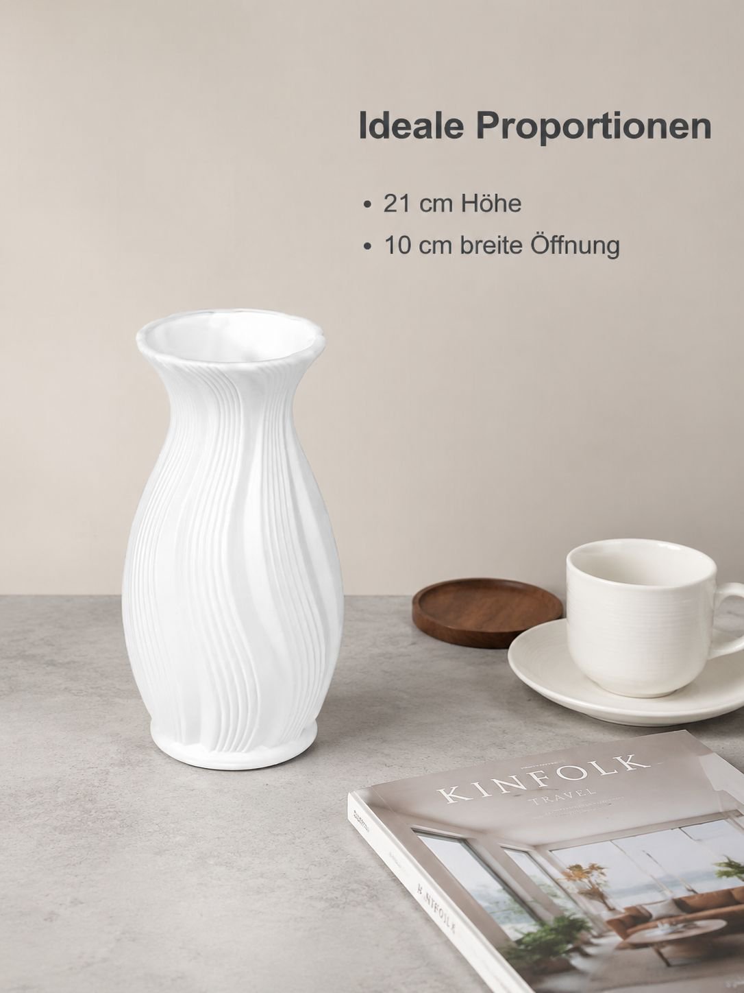 Verkaufsschlager Französische Kunststoffvase mit Farbverlauf Vintage-Kunstblumenvase
