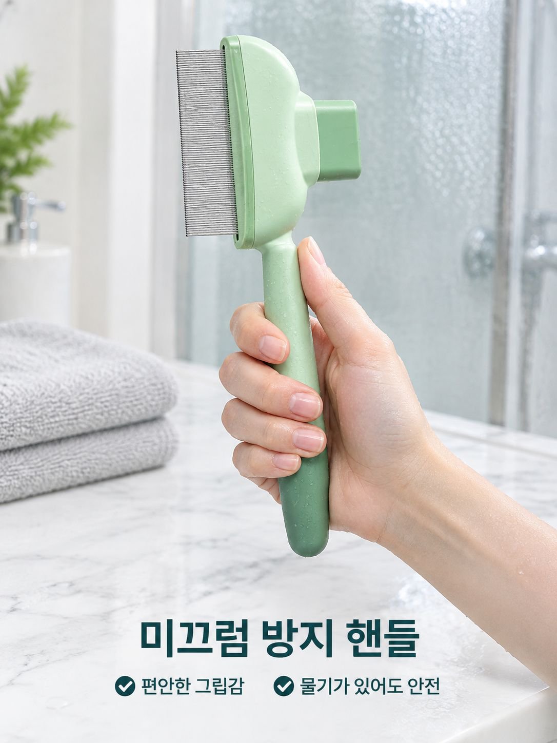 반려동물 용품 강아지 고양이 원터치 털제거 빗