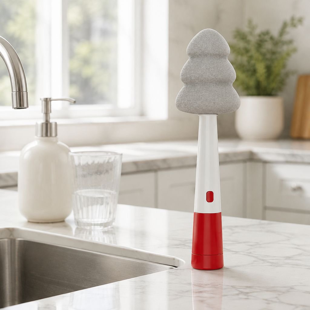 Antibacterial Cup Brush Artifact, Long Handle, Three-in-One Dead Corner Cleaner