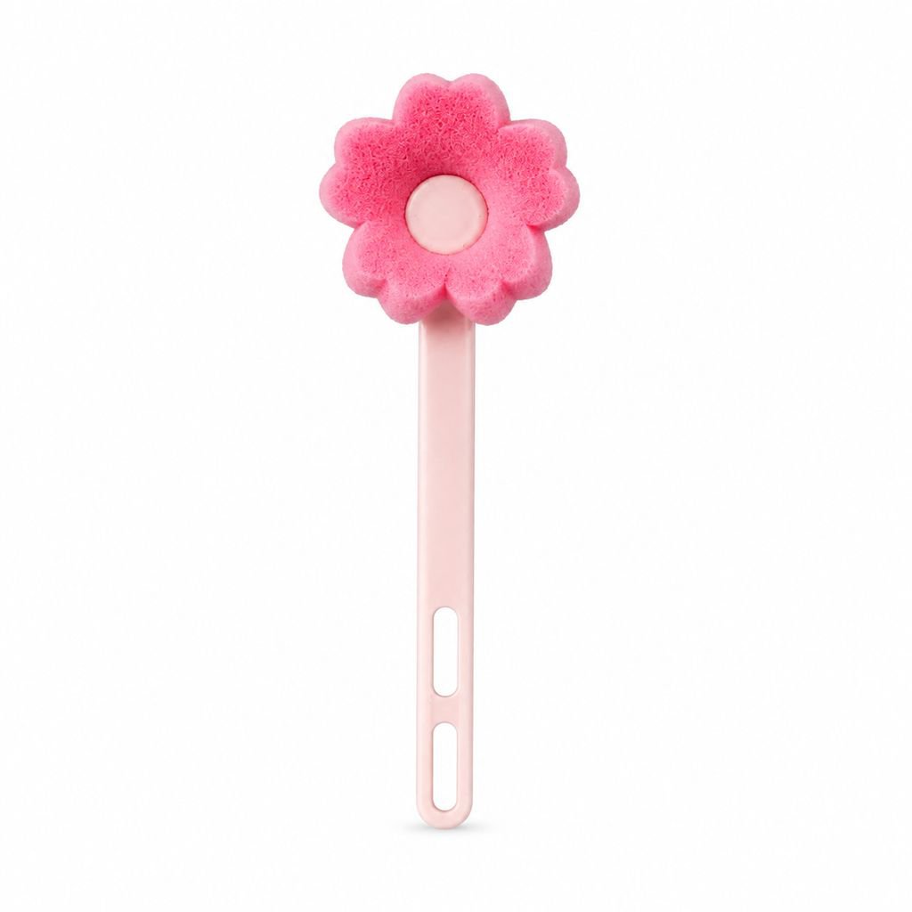 Household Pink Cleaning Brush 2-in-1 for Dishes and Floors