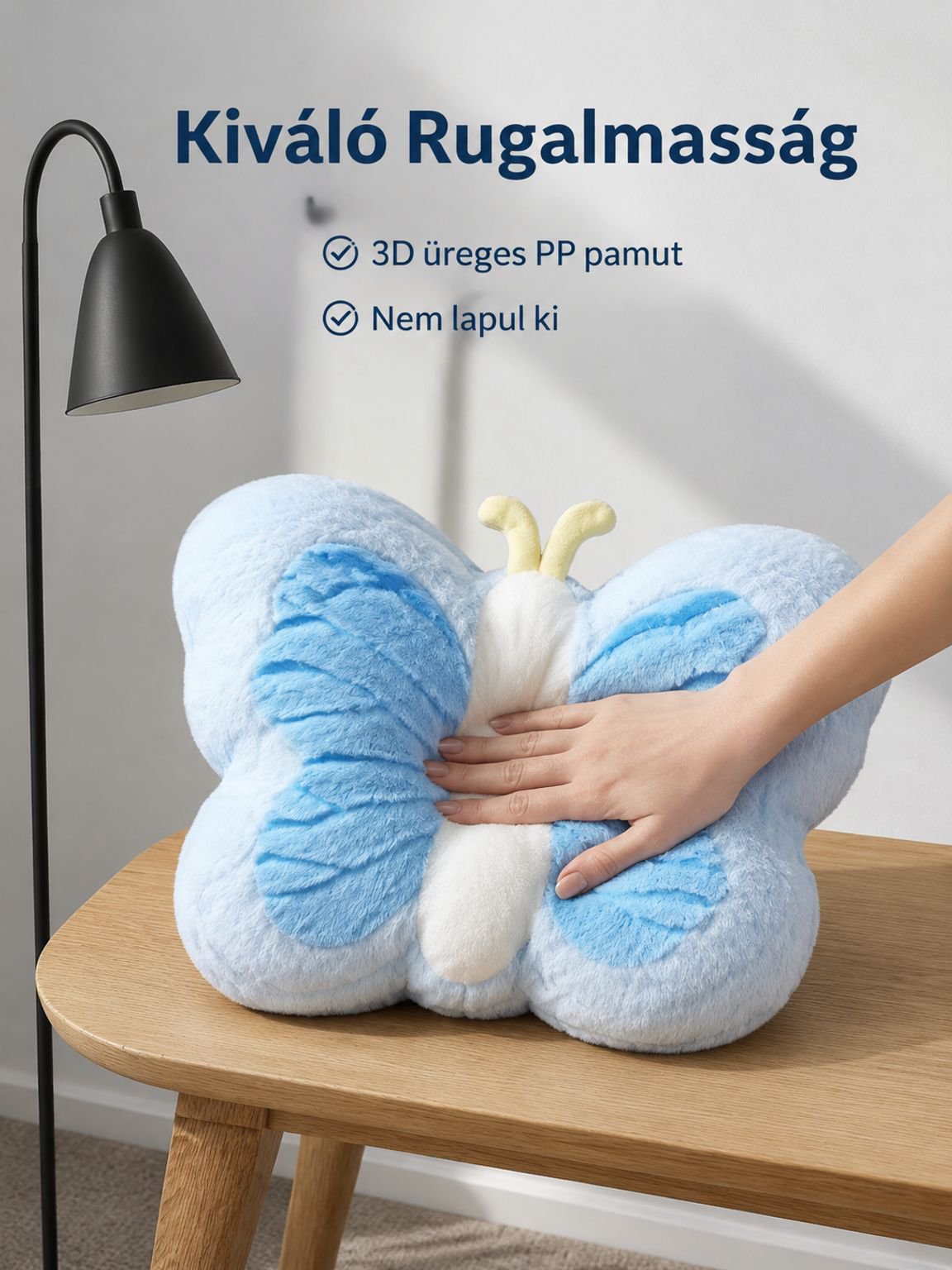 Kényelmes, pillangó alakú ölelőpárna