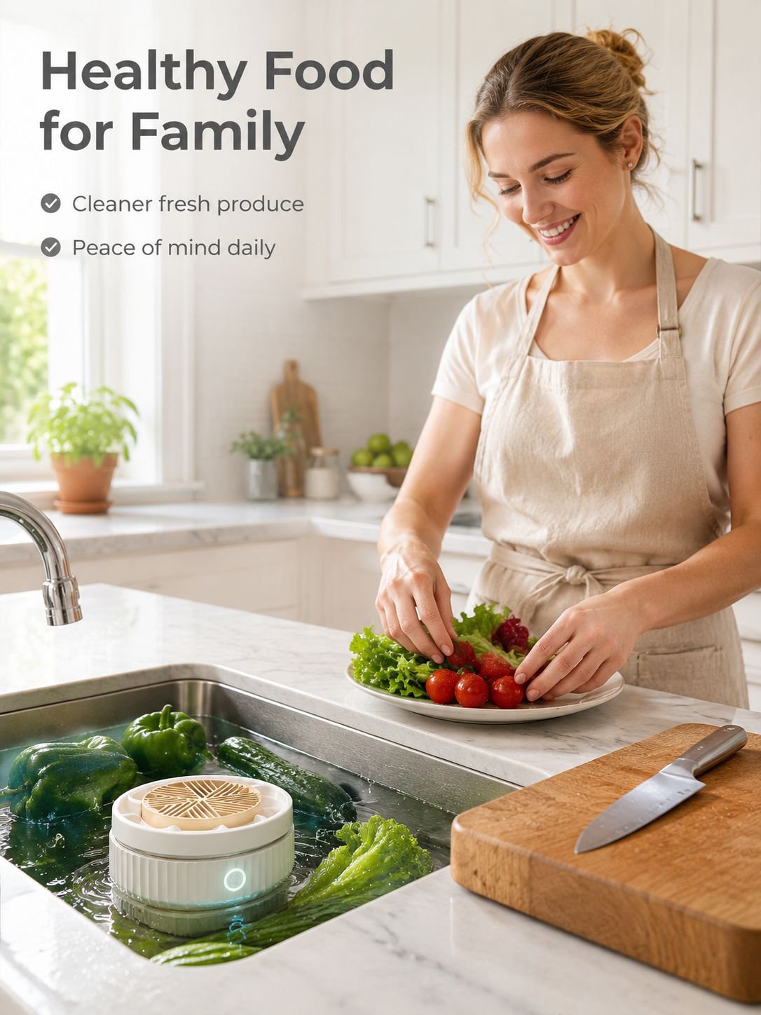 Wireless electric fruit and vegetable washing and purifying machine, food washing machine, removes p