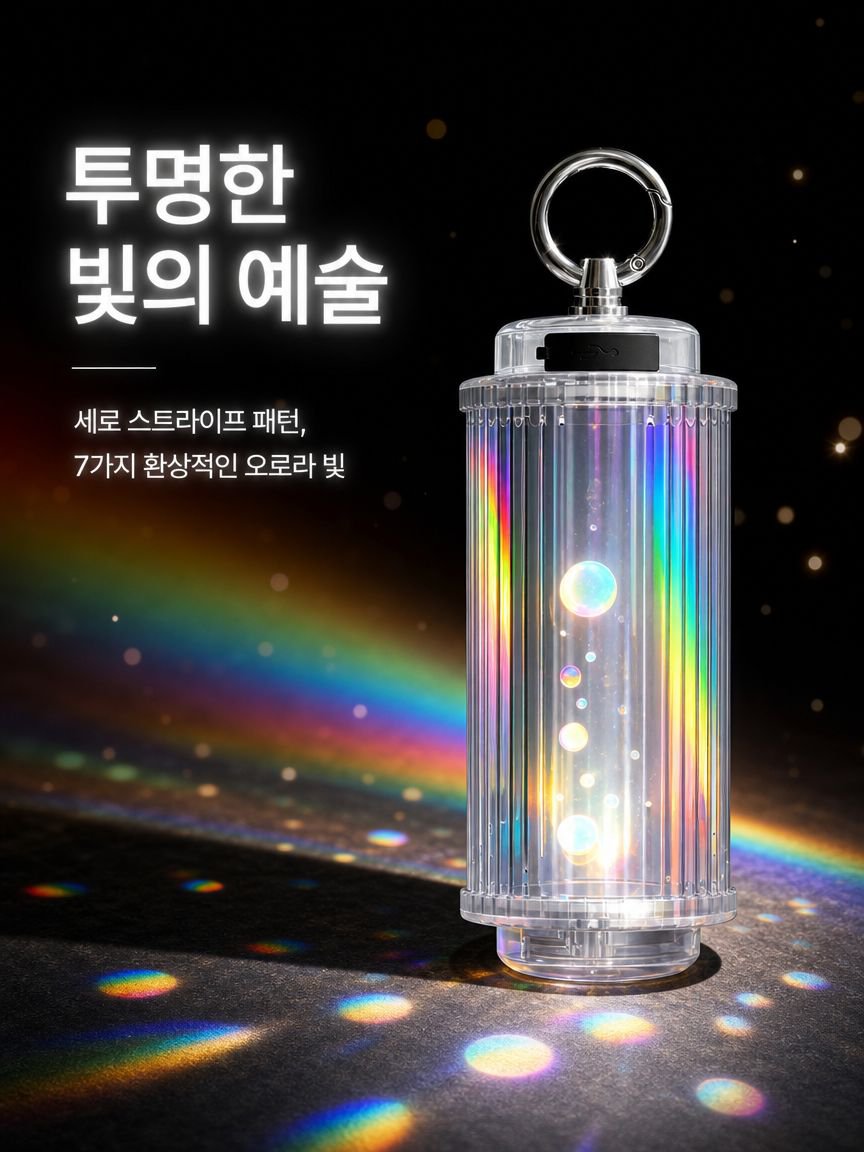 감성적인 캠핑 무드 조명 사용 모습