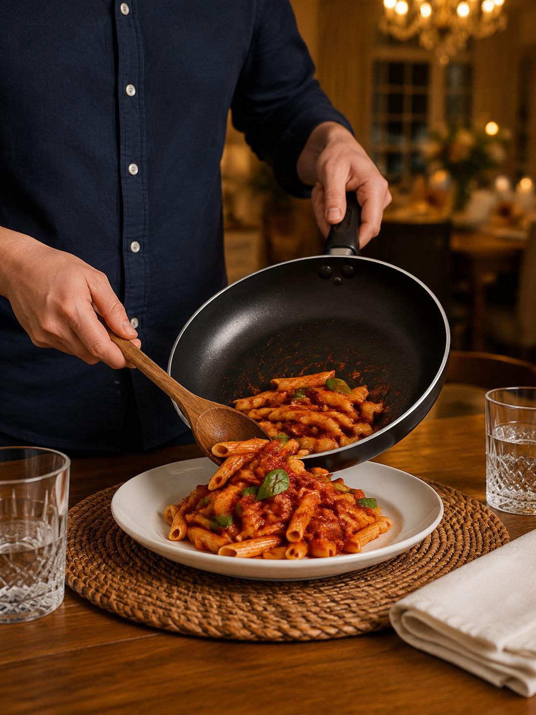 Modern design non-stick pan for home chefs