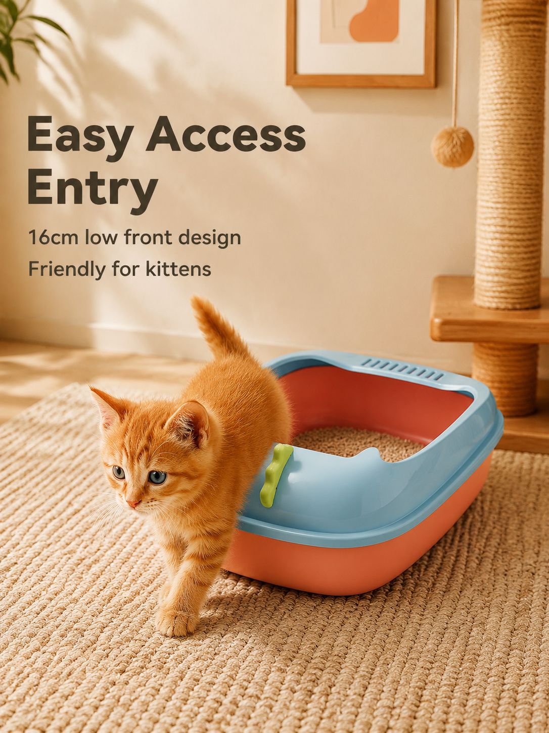 Semi-enclosed litter box