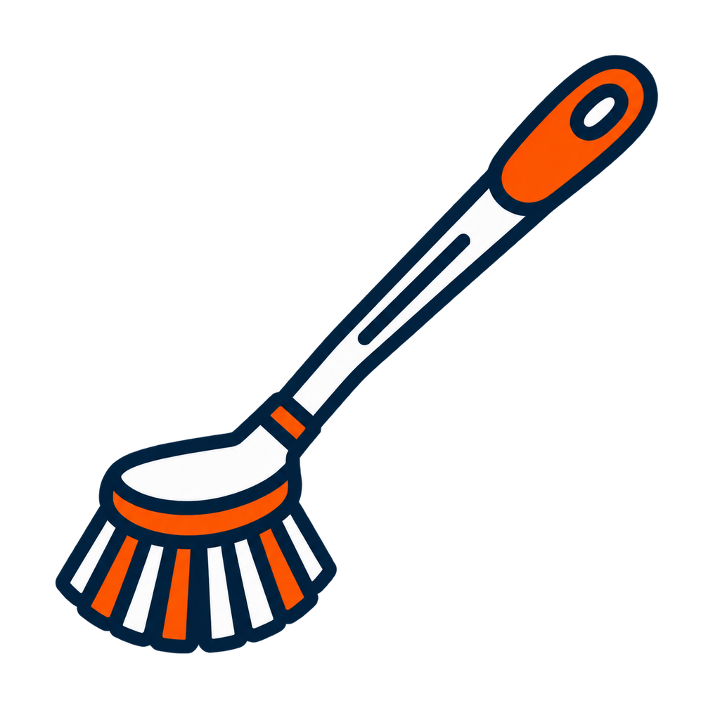 Cleaning brush with medium-firm bristles