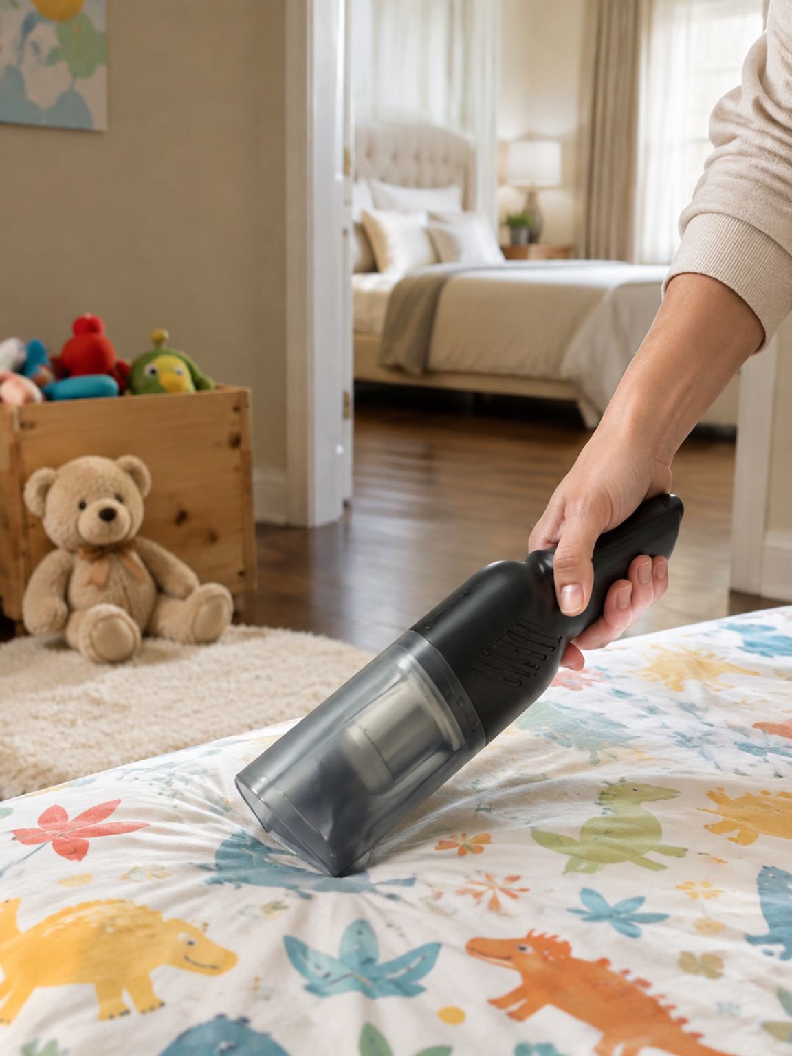 Vacuum cleaner with anti-bacterial UV light