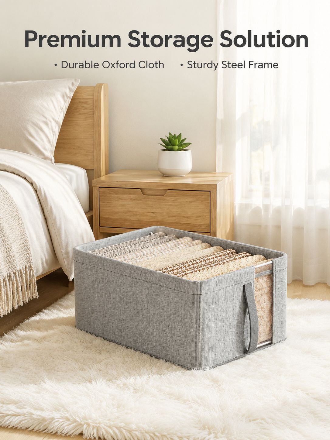 Oxford cloth mesh steel frame visible storage box