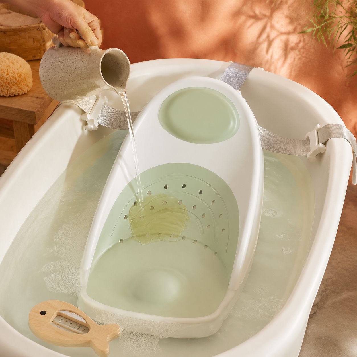 Alfombrilla antideslizante para bañera de bebé con soporte, uso doméstico, para sentarse y tumbarse