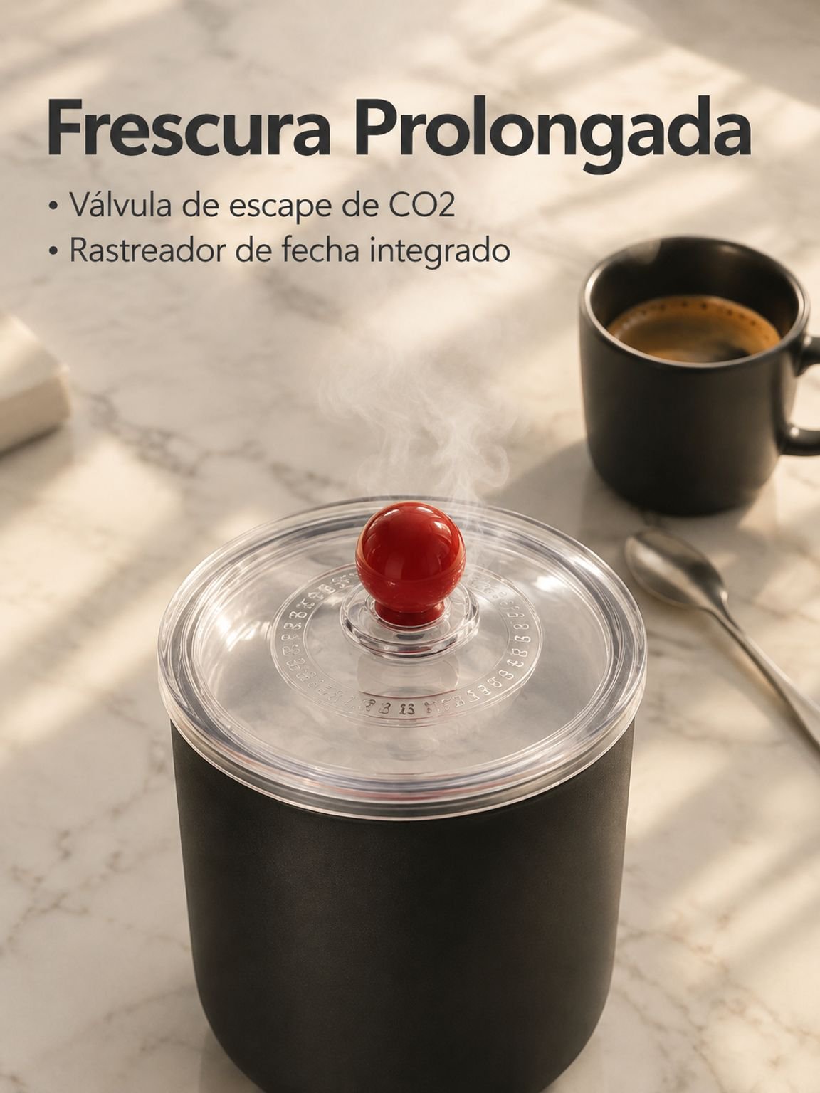 Recipiente para almacenar granos de café