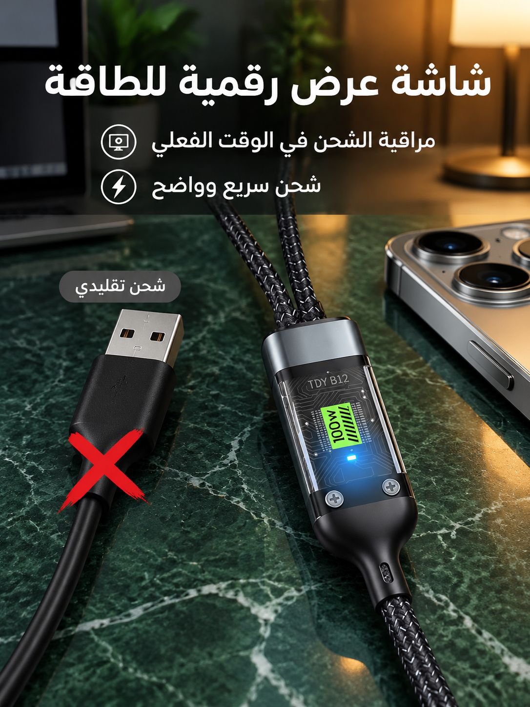 تصميم كابل بيانات شفاف وعصري