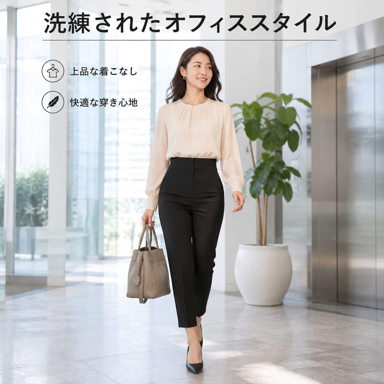 能スリムレディースパンツ 美脚テーパードパンツ