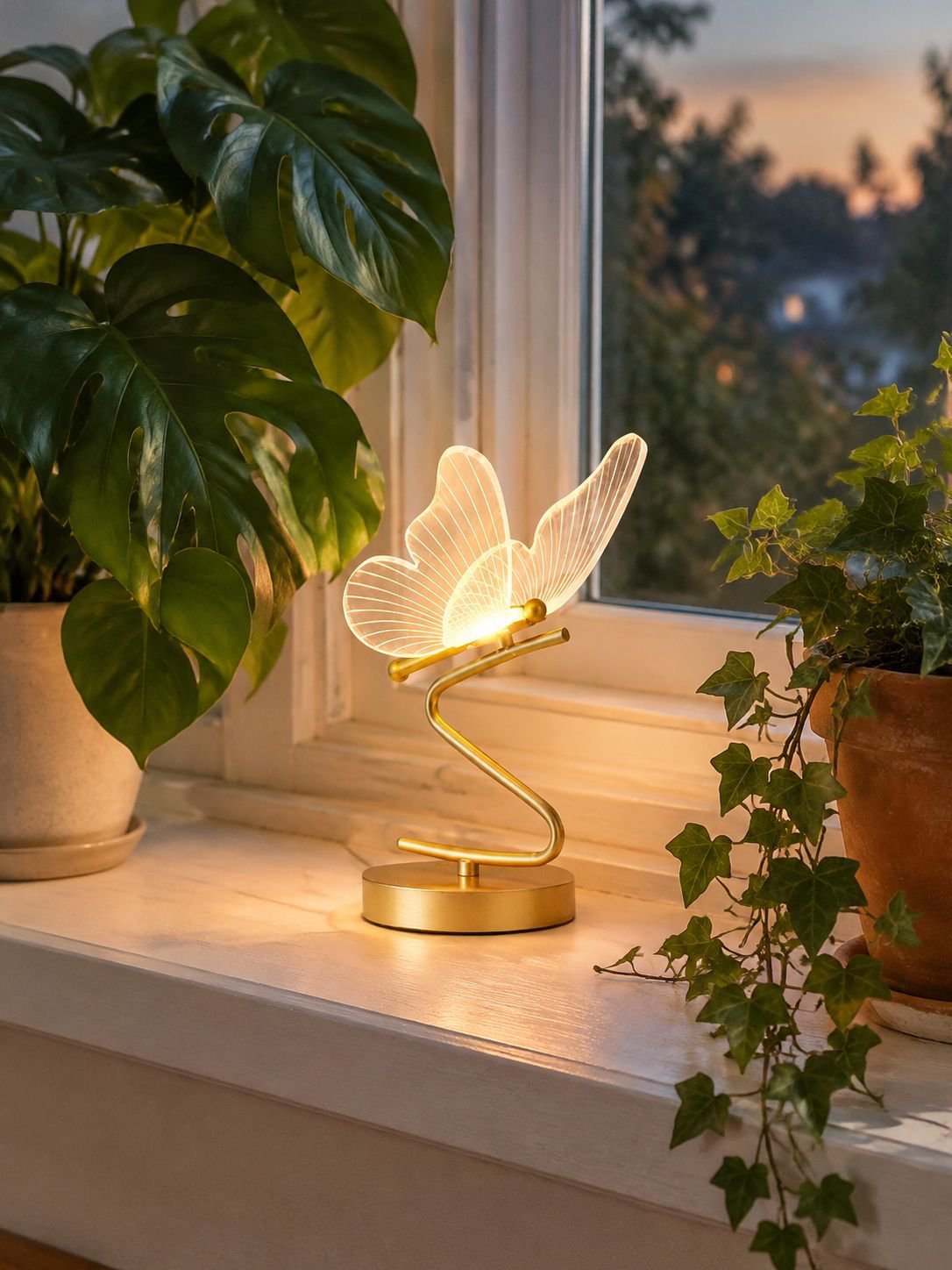 Stilvolle Schmetterlings-Tischlampe für Schlafzimmer