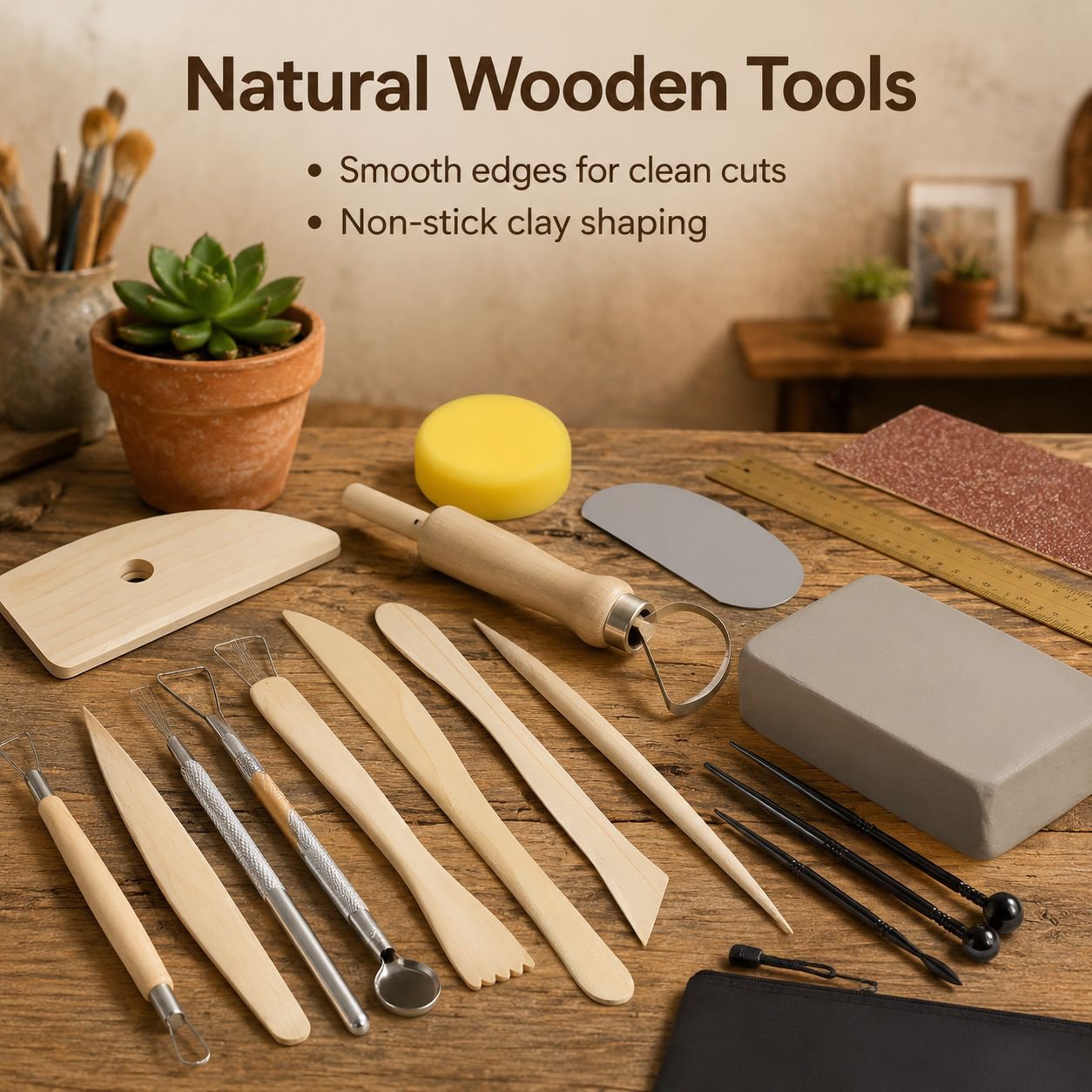 Stone Plastic Clay Carving Tool Kit for DIY, Includes 7 Carving Needles and Pottery Tools