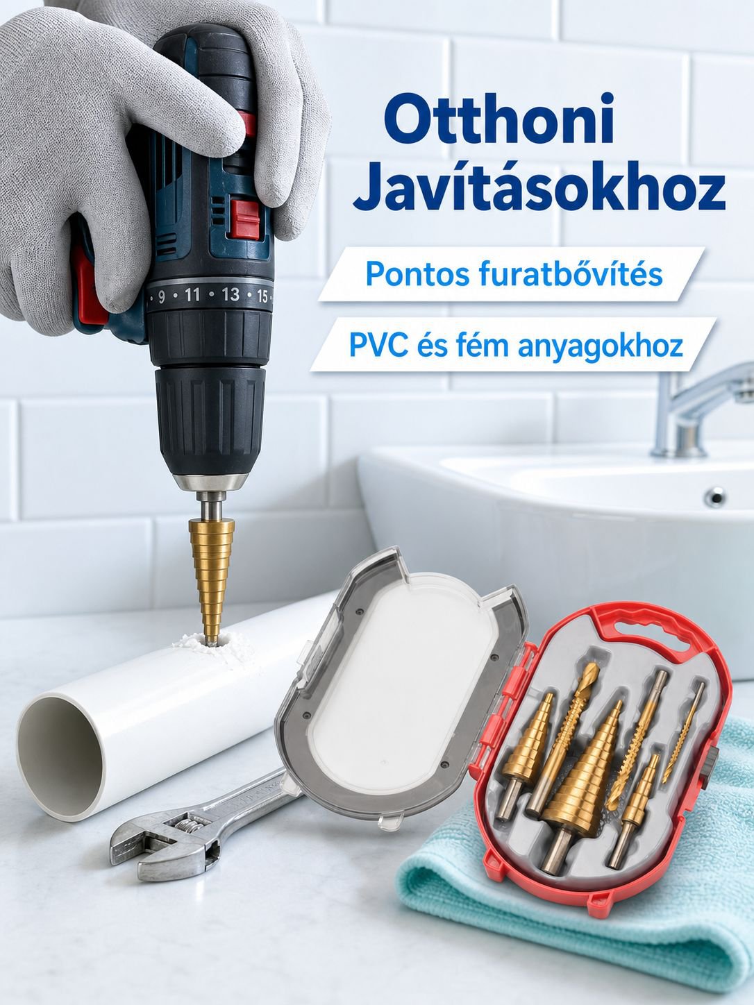 Könnyen használható lépcsős fúró szerszám