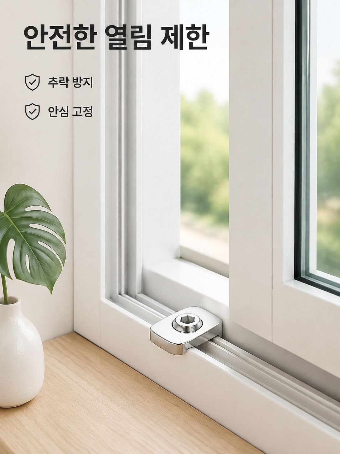 여닫이창 슬라이드 힌지 제한기 외부 창문 고정기 창문 보호 잠금장치