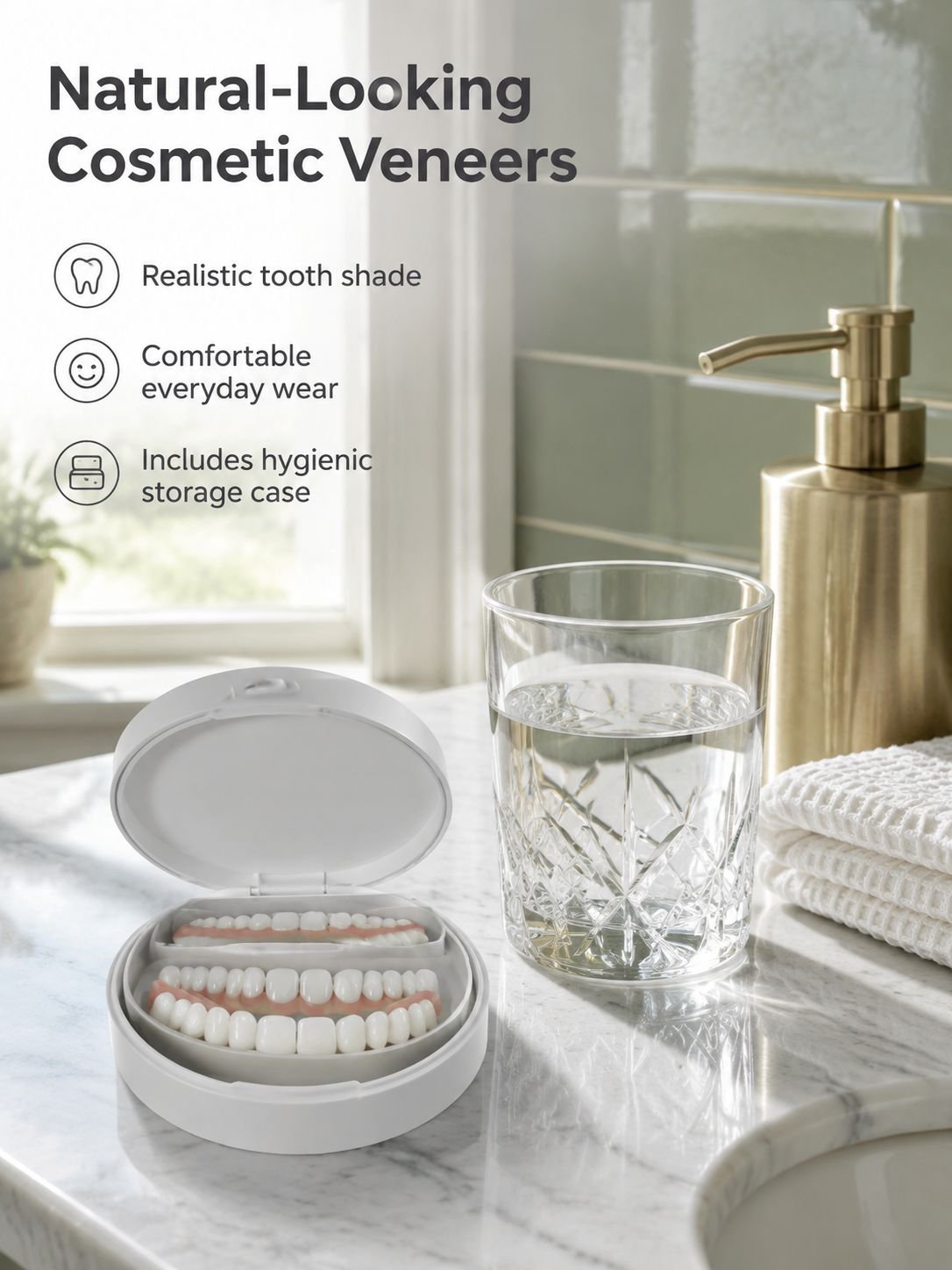 Simulated Denture Kit showing natural looking smile