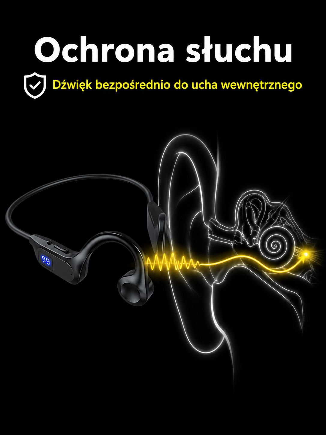 Słuchawki Bluetooth z aparatem słuchowym – detale produktu