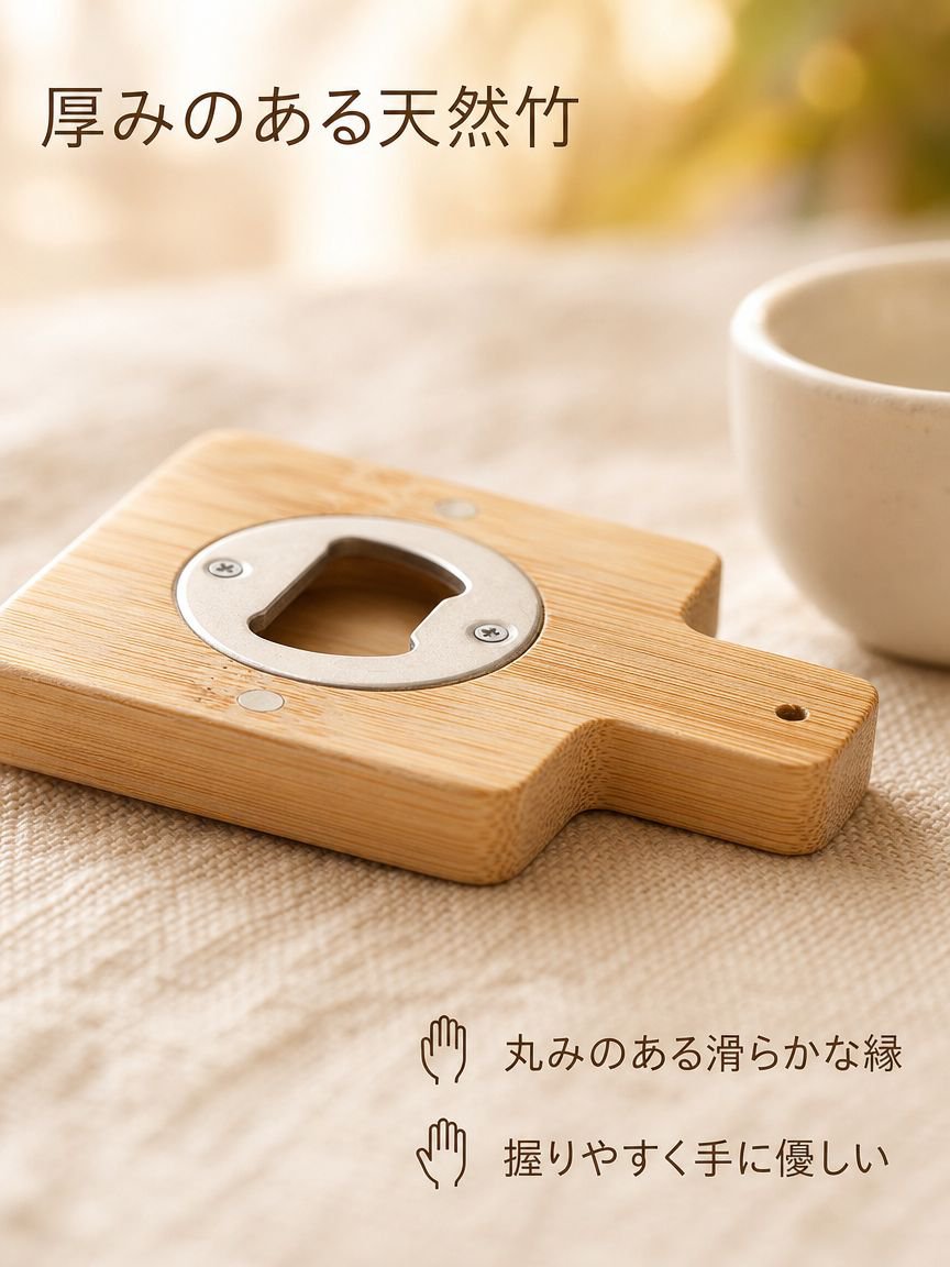 竹製のマグネット式栓抜き