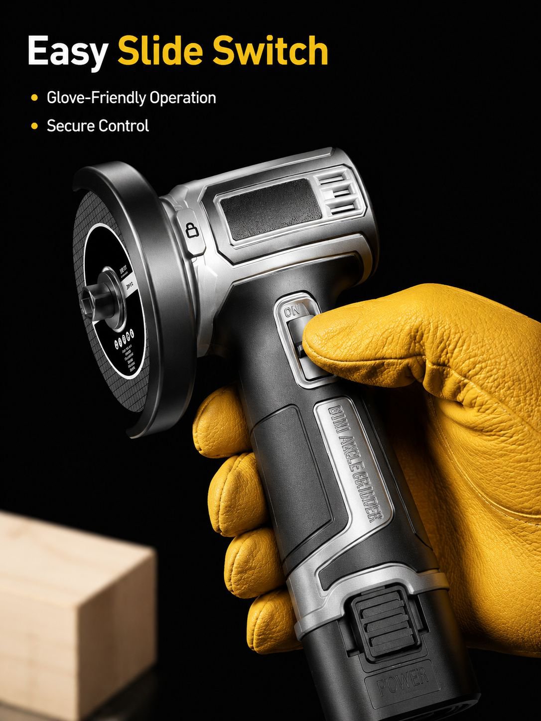 Cordless Handheld Lithium-Ion Angle Grinder Power Tool