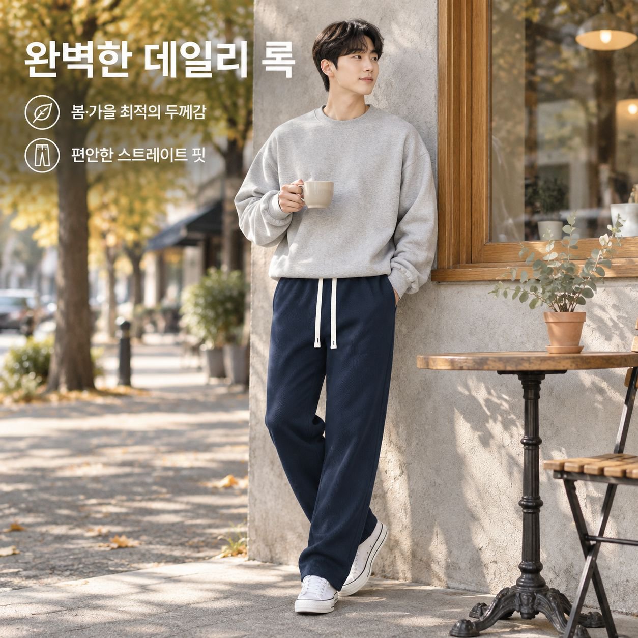 남성 루즈핏 스트레이트 운동 팬츠
