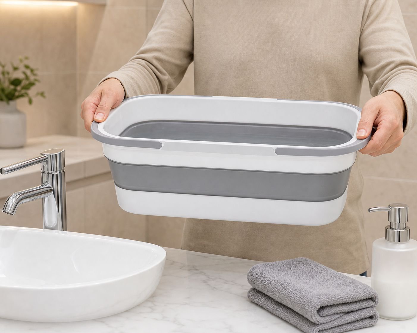 Foldable Rectangular Flat Mop Bucket 55cm