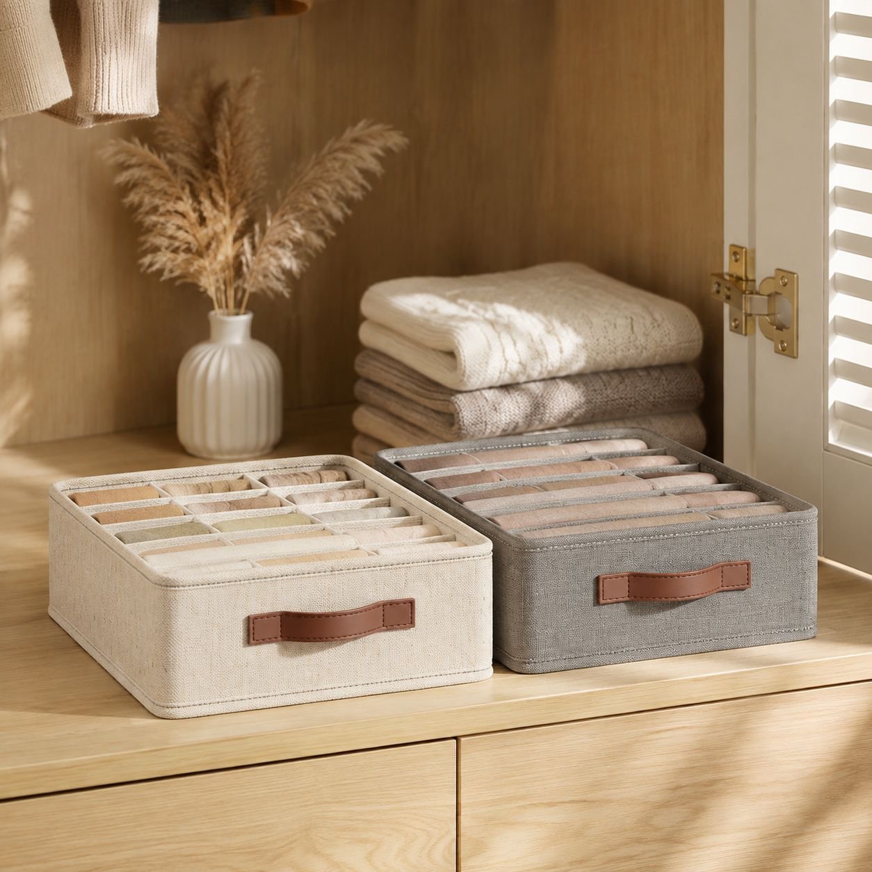 Boîte de rangement organisatrice à plaques épaisses, boîte à sous-vêtements
