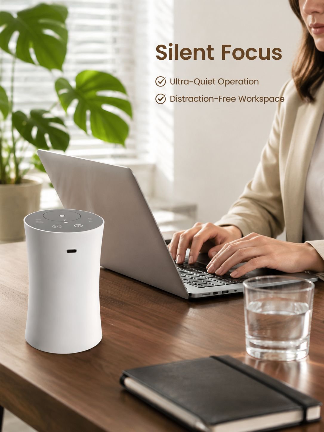 Smart Wood Grain Aroma Diffuser, Waterless Essential Oil Diffuser