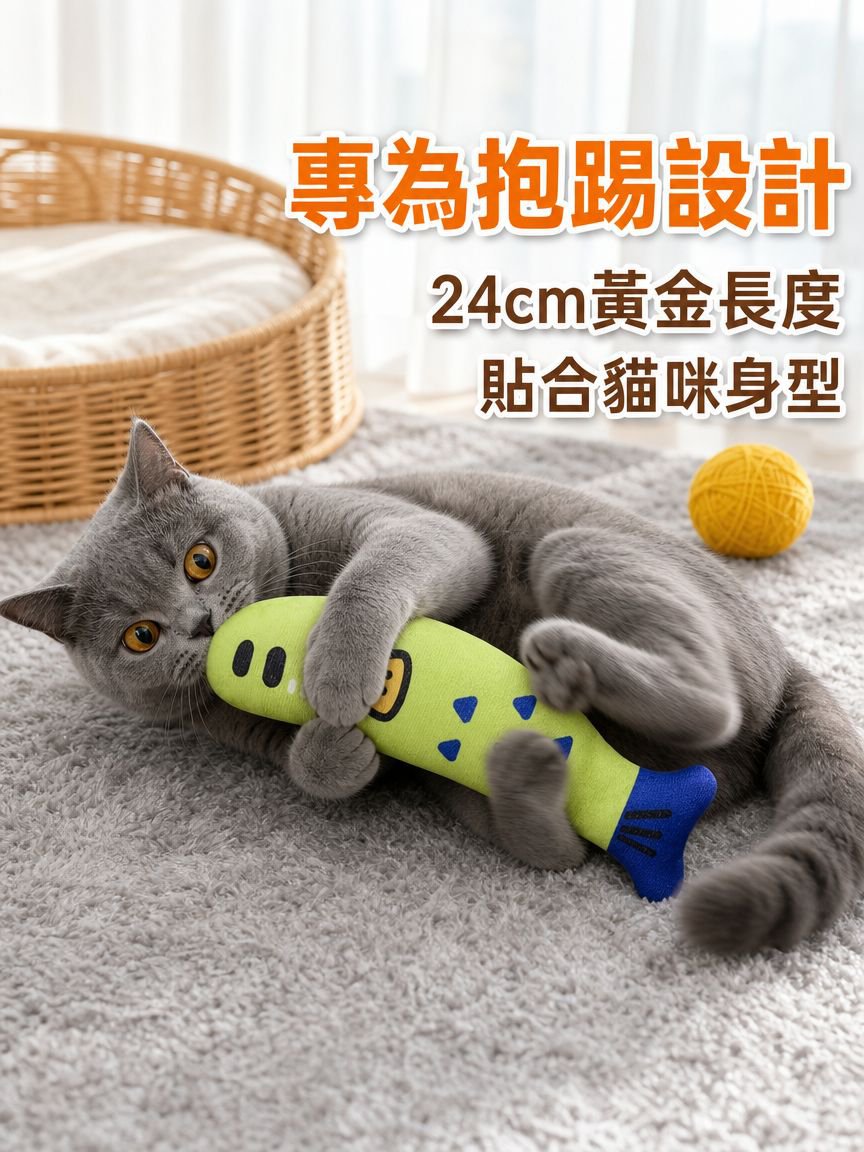 寵物玩具猫薄荷猫咪逗猫麻布魚自嗨解悶趣味