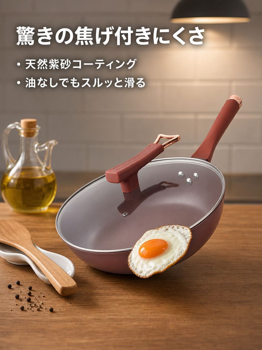 紫砂コーティングノンスティックフライパン