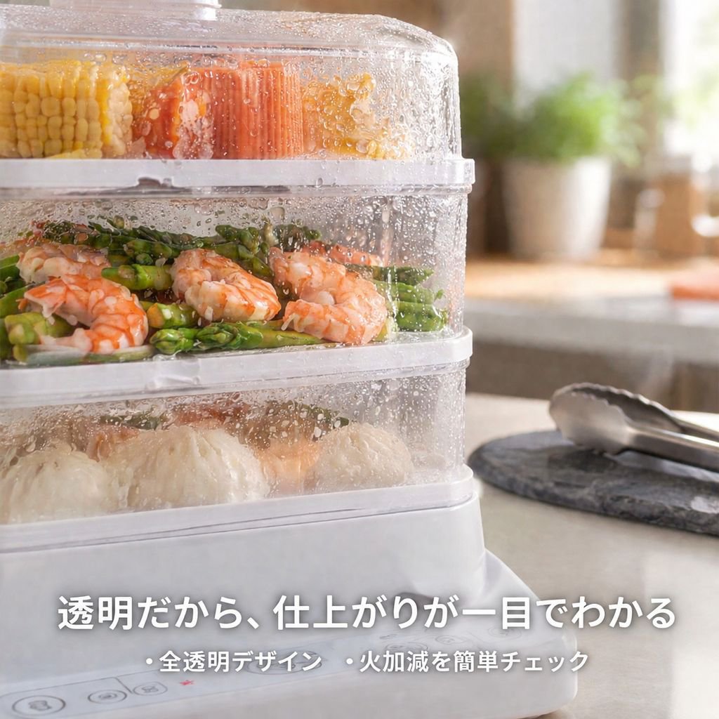多機能三層家庭用電気蒸し器