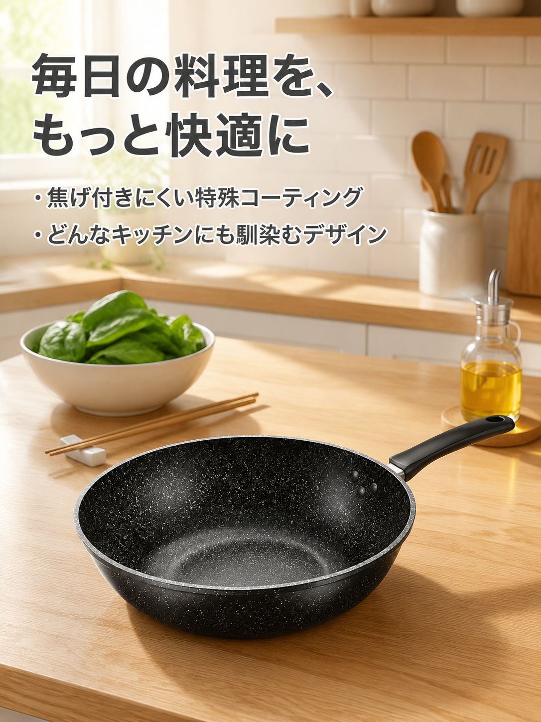 多機能家庭用ノンスティックフライパン