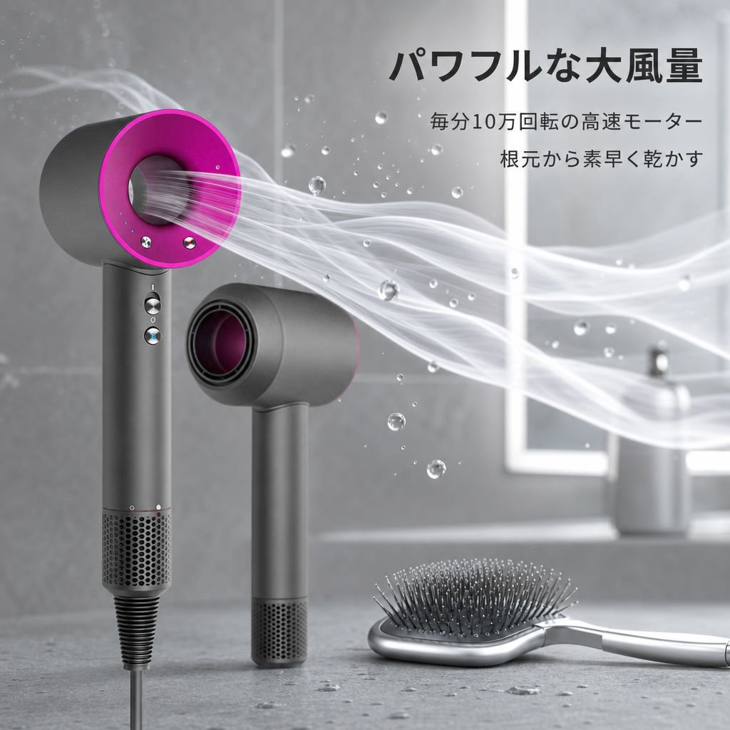 刃のないマイナスイオンヘアドライヤー、静音設計で家庭用、豊富なカラーバリエーションをご用意。