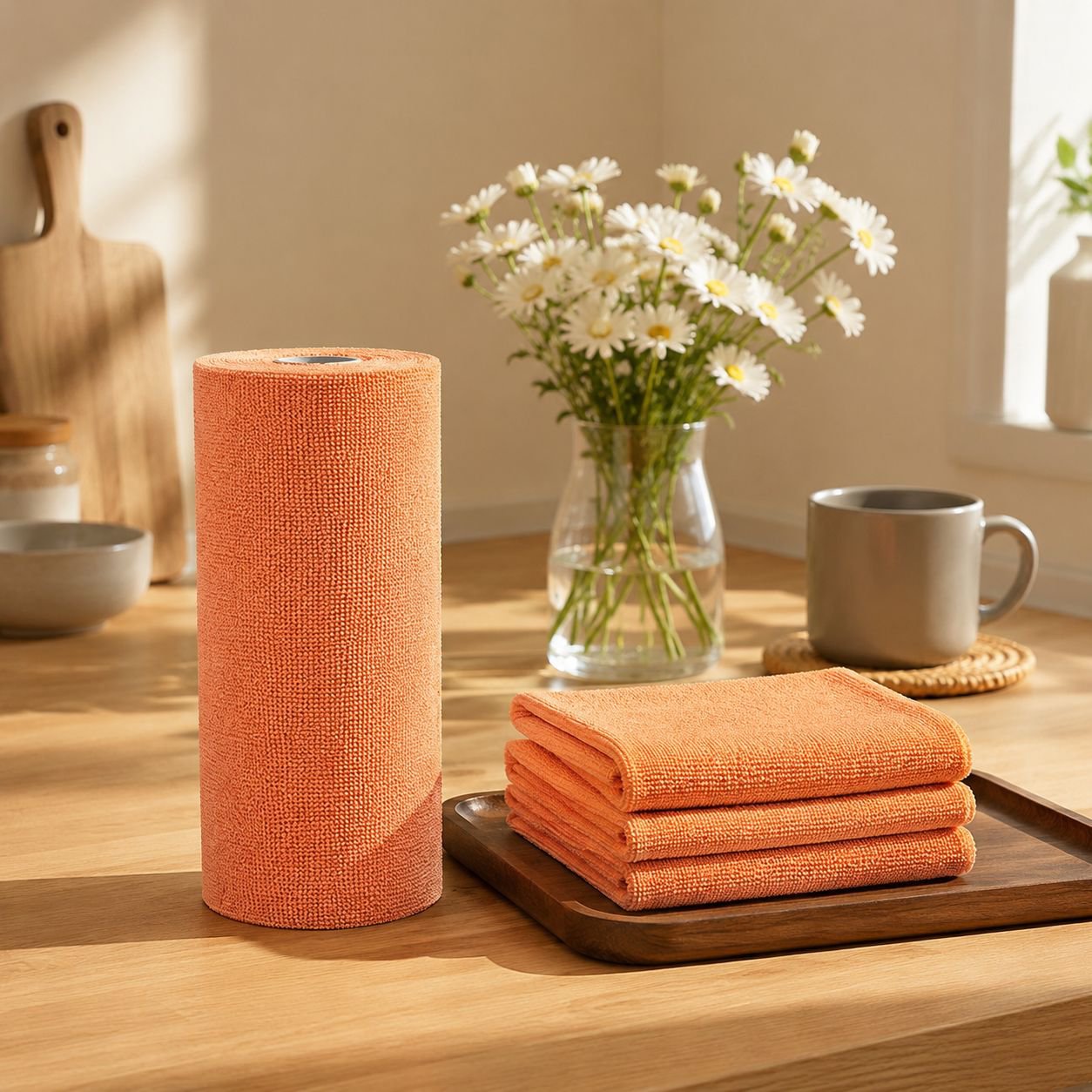 Soft microfiber wash cloth cleaning dishes