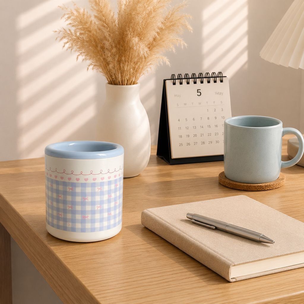 Portalápices de plástico de diseño elegante para oficina
