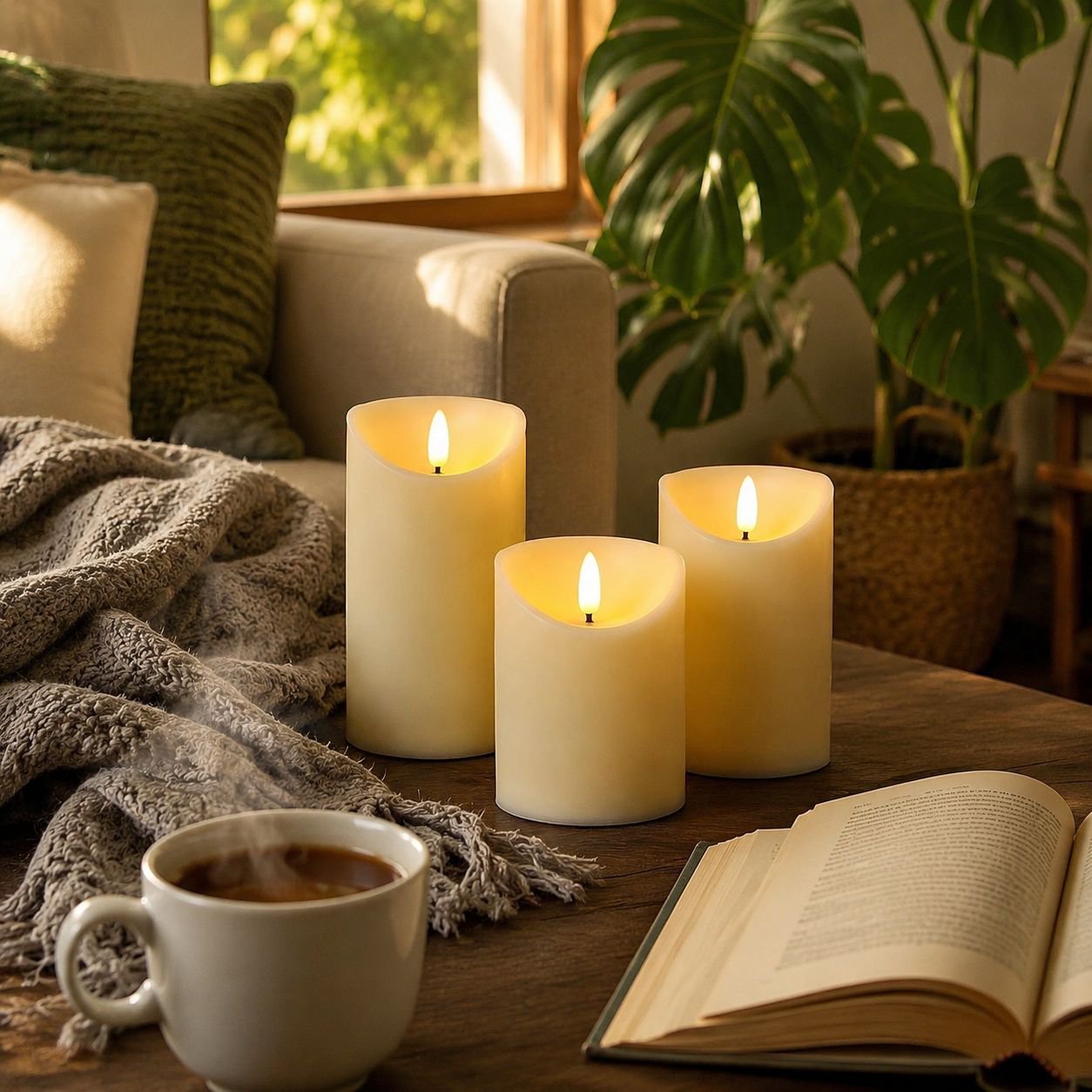 3er Set Elektrische Kerzen mit Fernbedienung – Dekoration für Geburtstag und Hochzeit