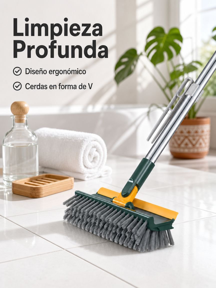 Cepillo de esquina y rendija  de uso múltiple con mango largo