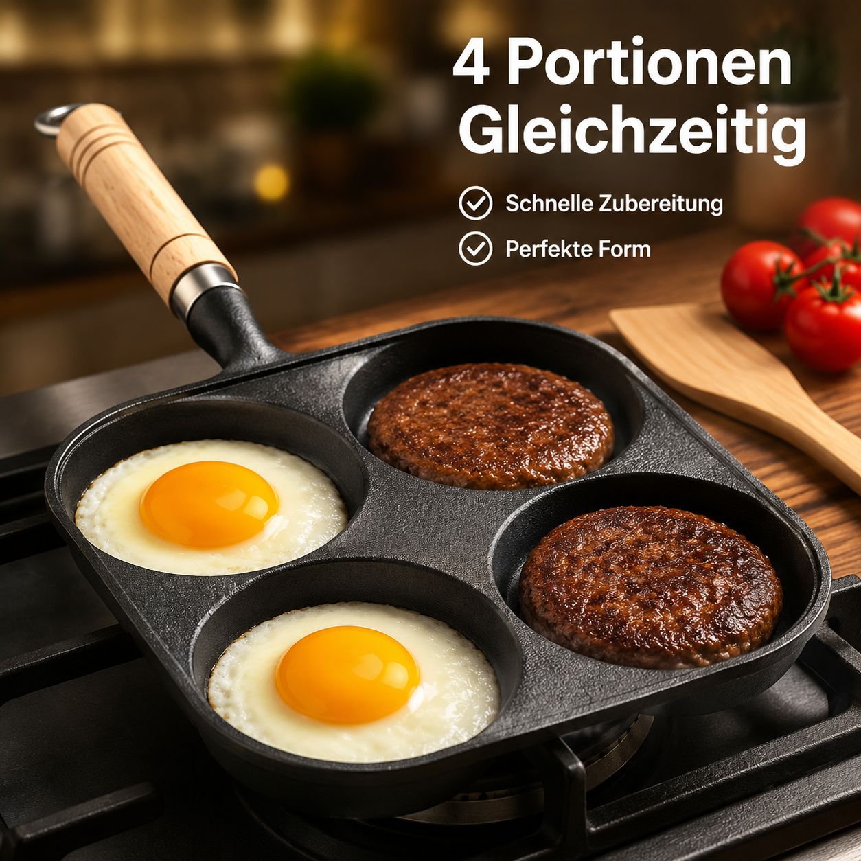 Verdickte Bratpfanne für Frühstückseier/Burger