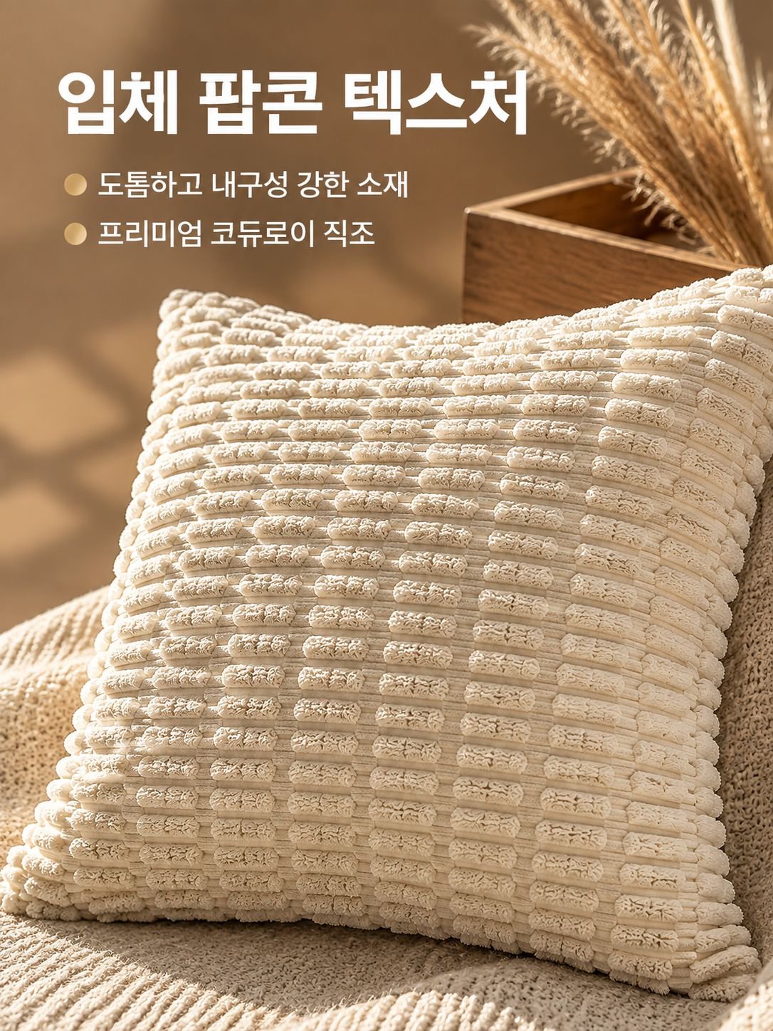 폭발적인 내장 입체 무늬 코듀로이 쿠션