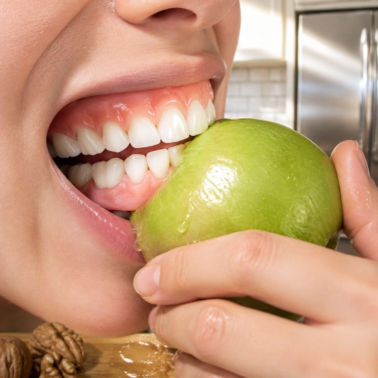 Secure fit full mouth dentures in hand