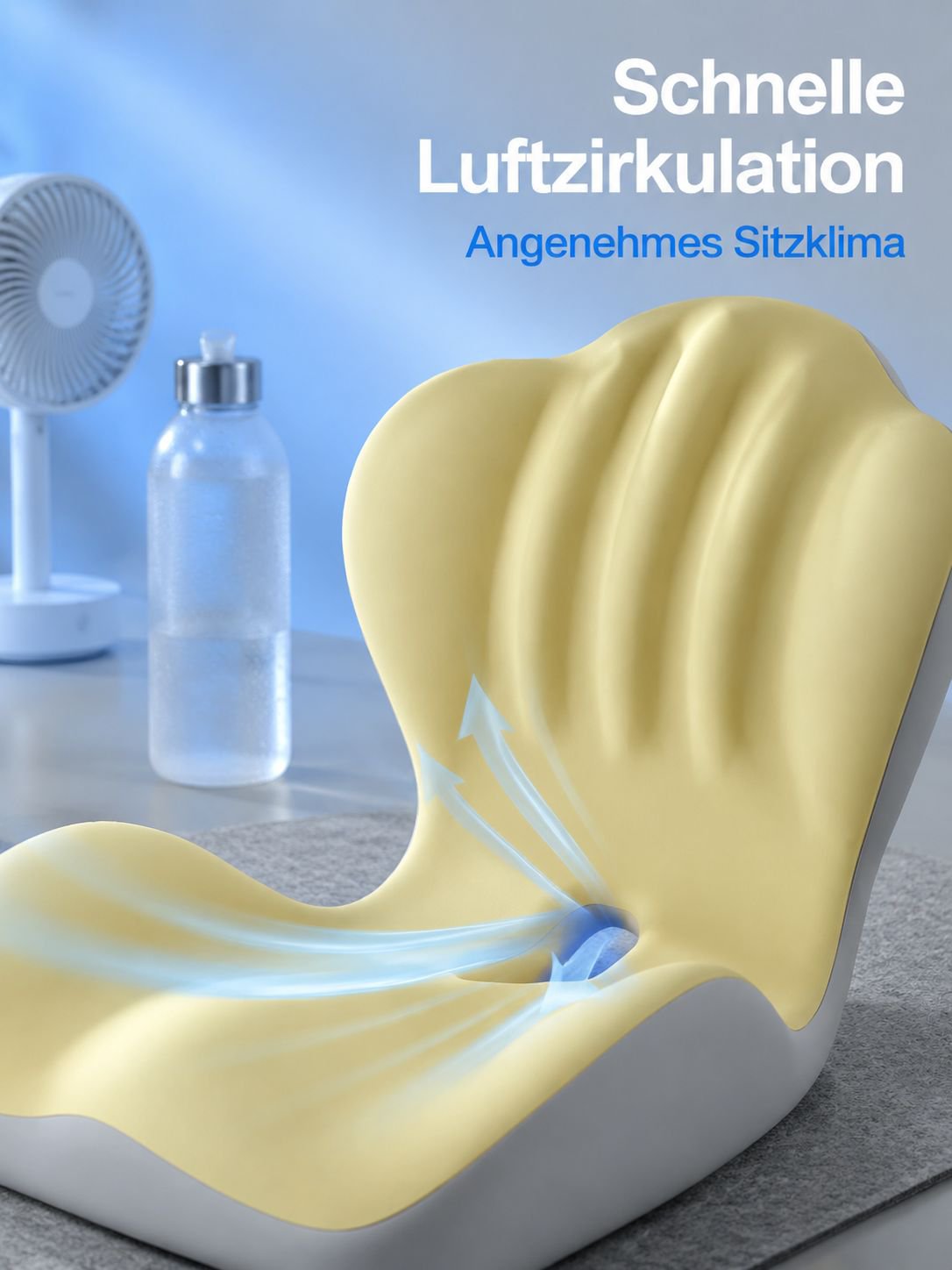 Einteiliges Kissen mit Lendenwirbelstütze für ergonomisches Sitzen