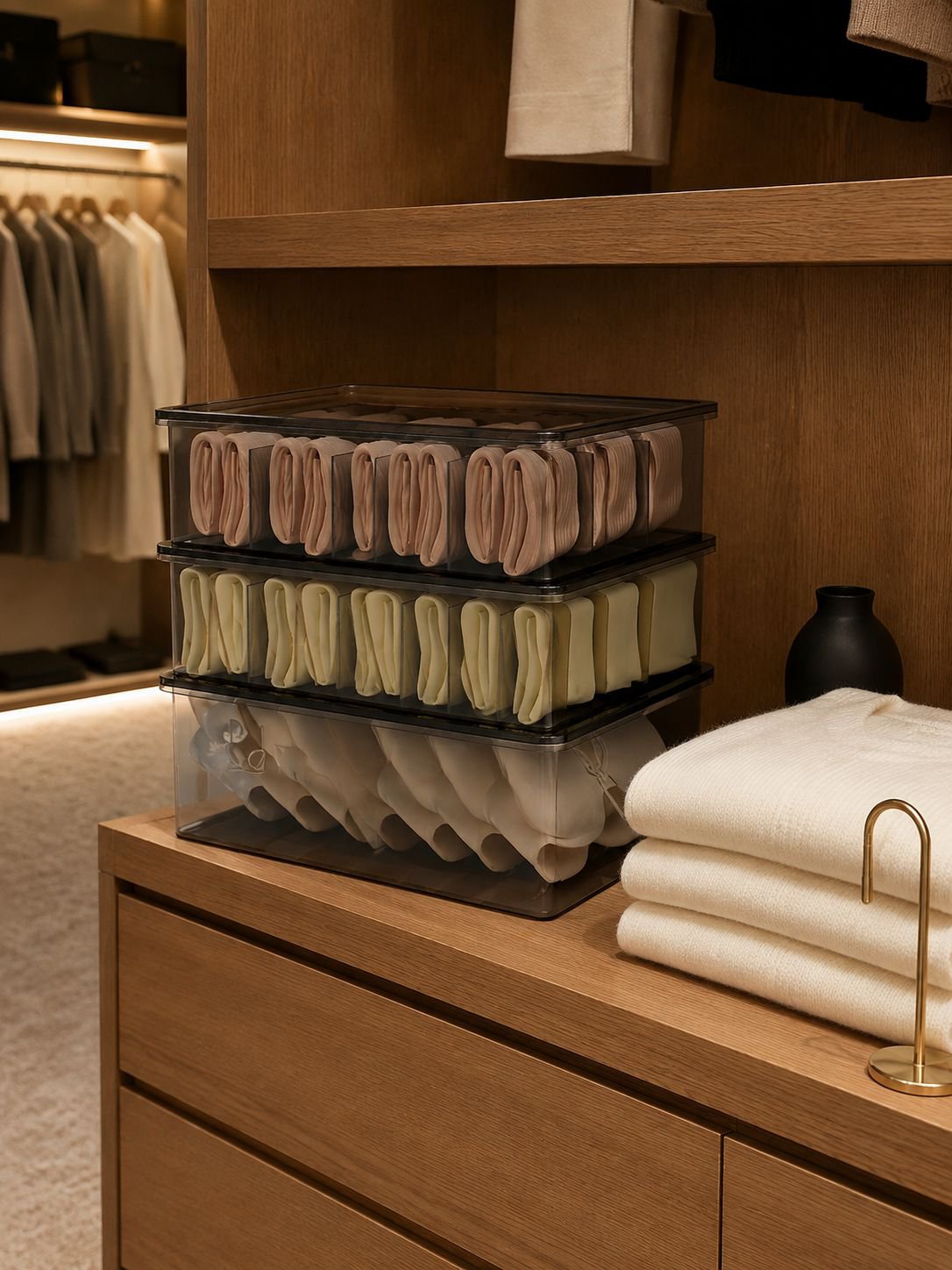 Large capacity drawer organizer box for home storage