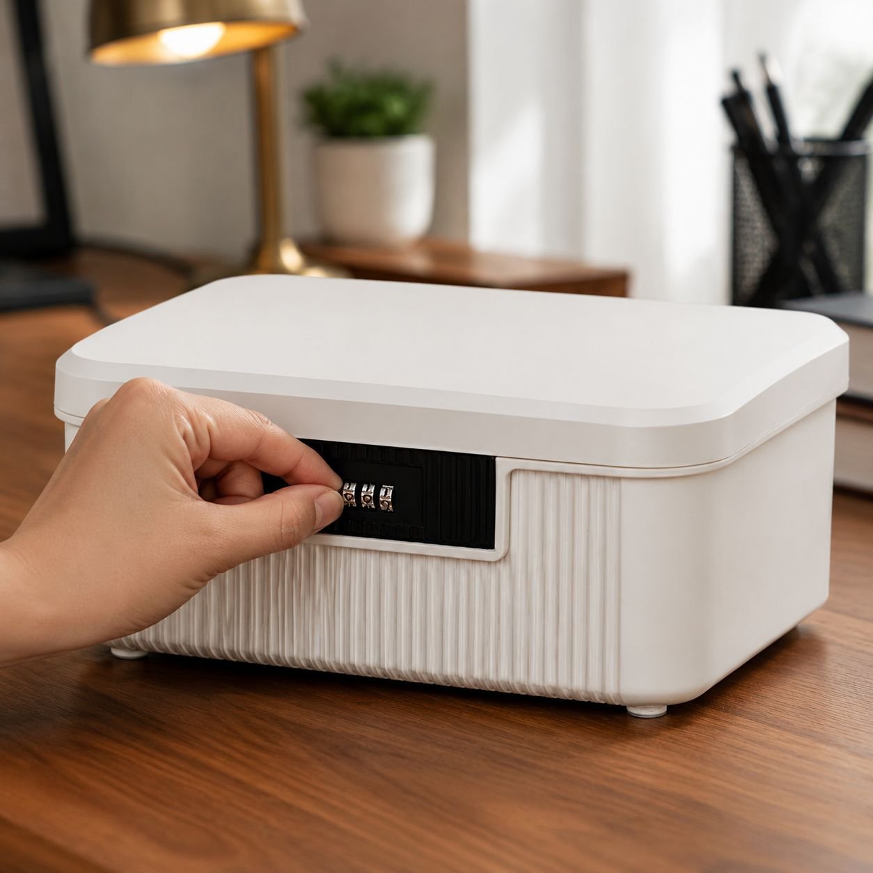Multifunctional car storage box with password lock in vehicle