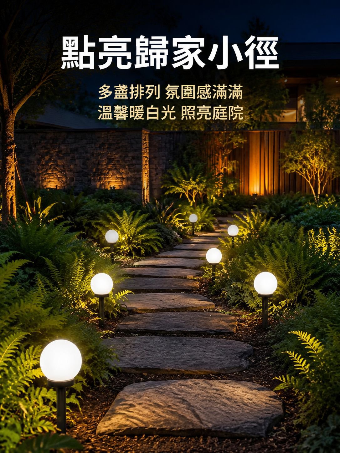 庭院插地球泡太陽能景觀燈