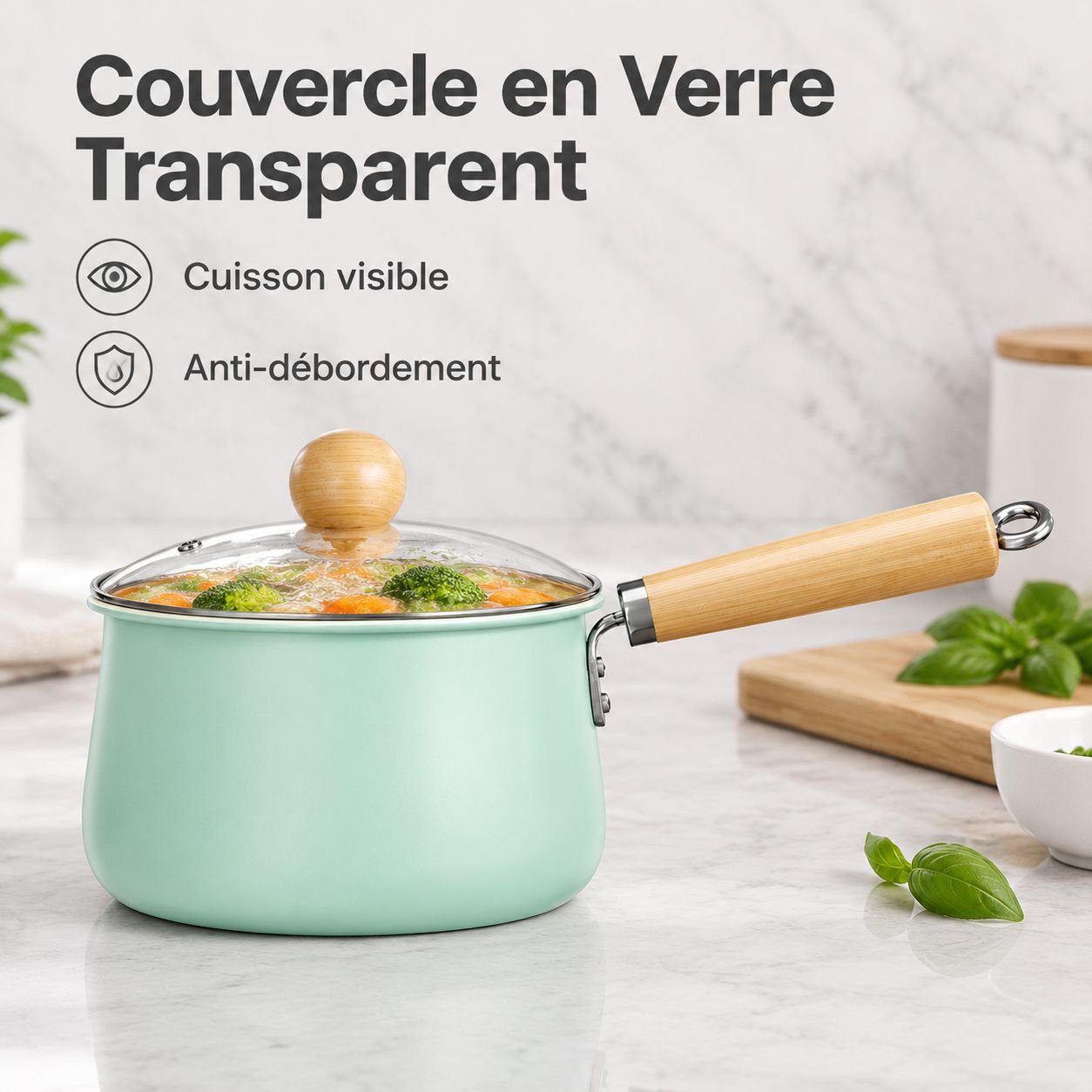 Casserole Yukihira Céramique Antiadhésive Bleu sans Fluor Tous Feux