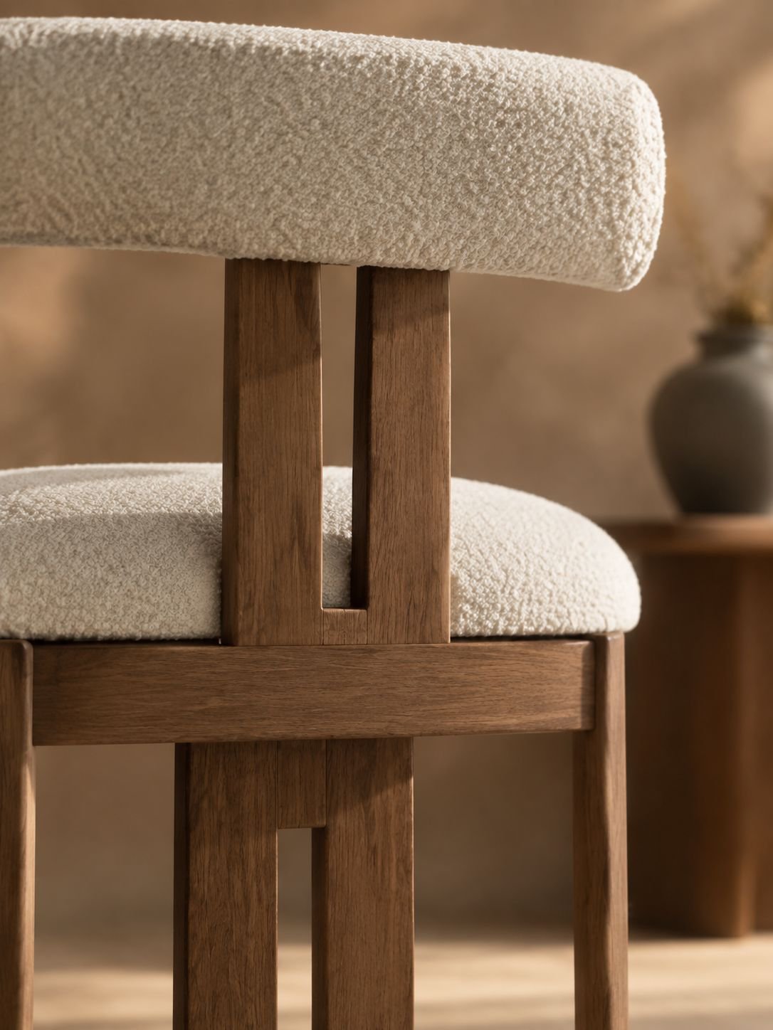 Vintage-Stuhl aus Massivholz mit Rückenlehne