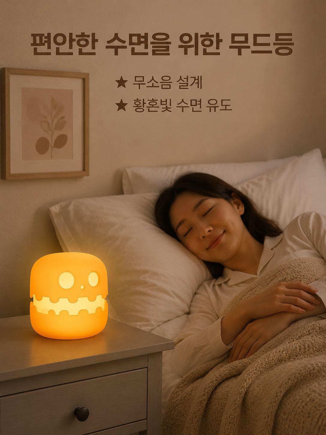 호박 머리 모양 야간 조명