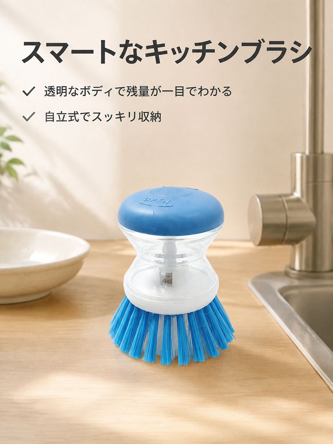 多機能2 in 1キッチン鍋ブラシクリーニングツール