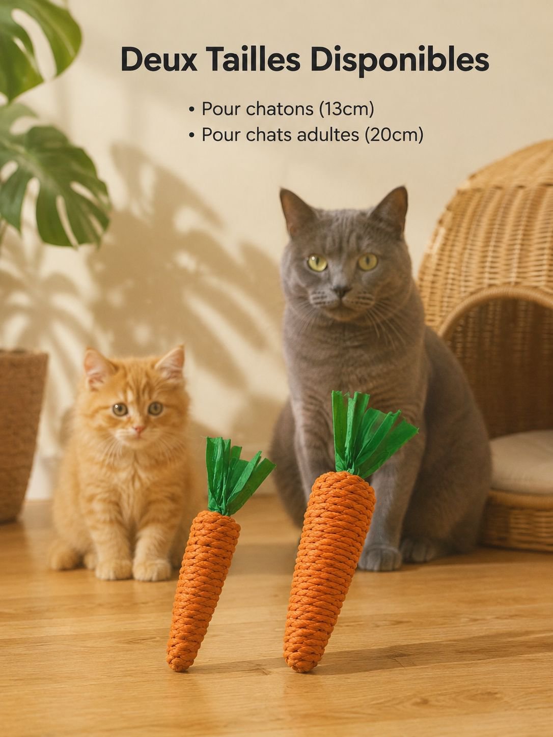 Bâtonnet jouet carotte sonore pour chat